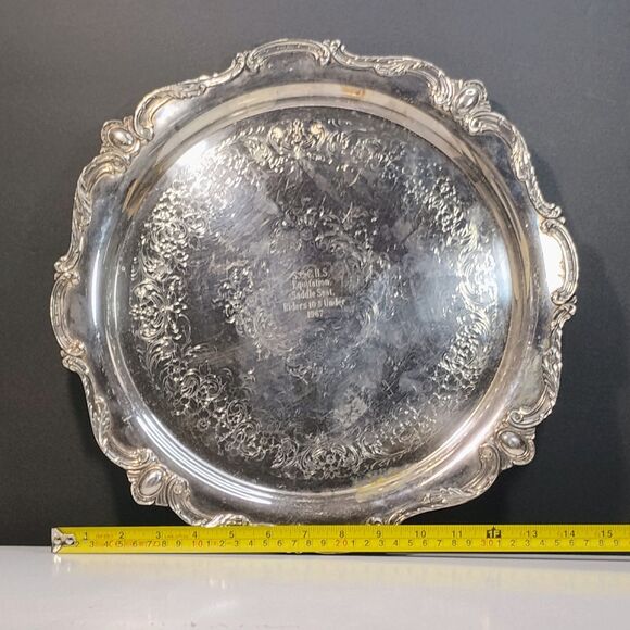 Vtg Webster Wilcox Serving Tray International Silver Co Plated Ornate Rochelle - Picture 11 of 12
